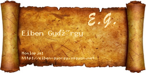 Eiben György névjegykártya