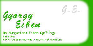 gyorgy eiben business card